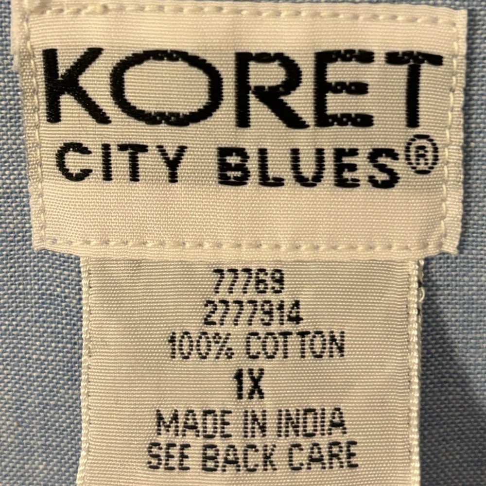 Vintage Embroidered Vest Chambray Denim Cottagecore Floral Koret Blue Size 1X - Picture 6 of 16